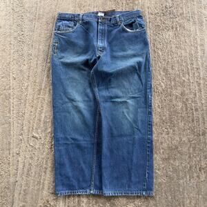 VINTAGE Y2K SEAN JOHN BAGGY DARK WASH JEANS UNIQUE COOL POCKETS SKATER MEN 38X29